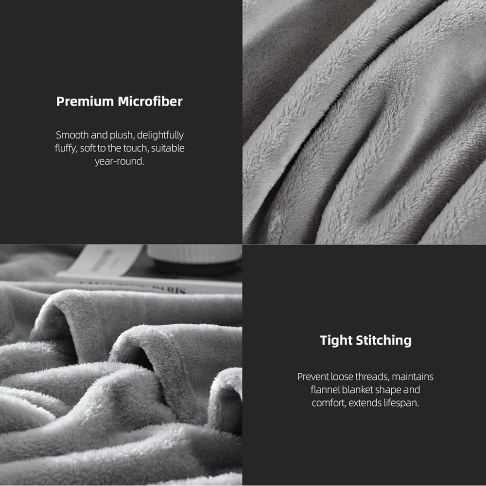 Plush Gray Blanket - Picture 6 of 8
